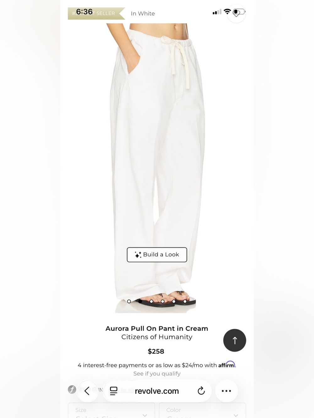 Citizens Of Humanity Cream Aurora Pull-On Pants